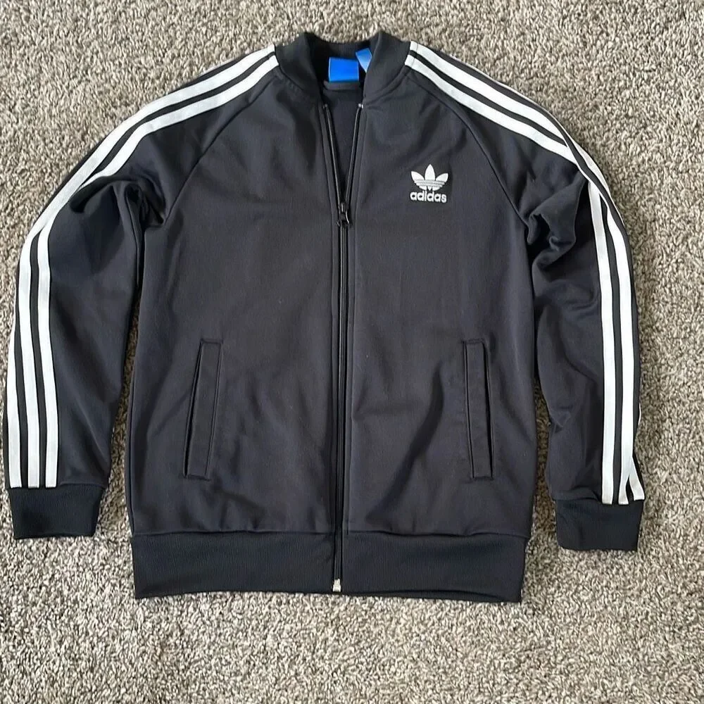 Adidas boys stripe jacket and Shorts size medium 11/12
